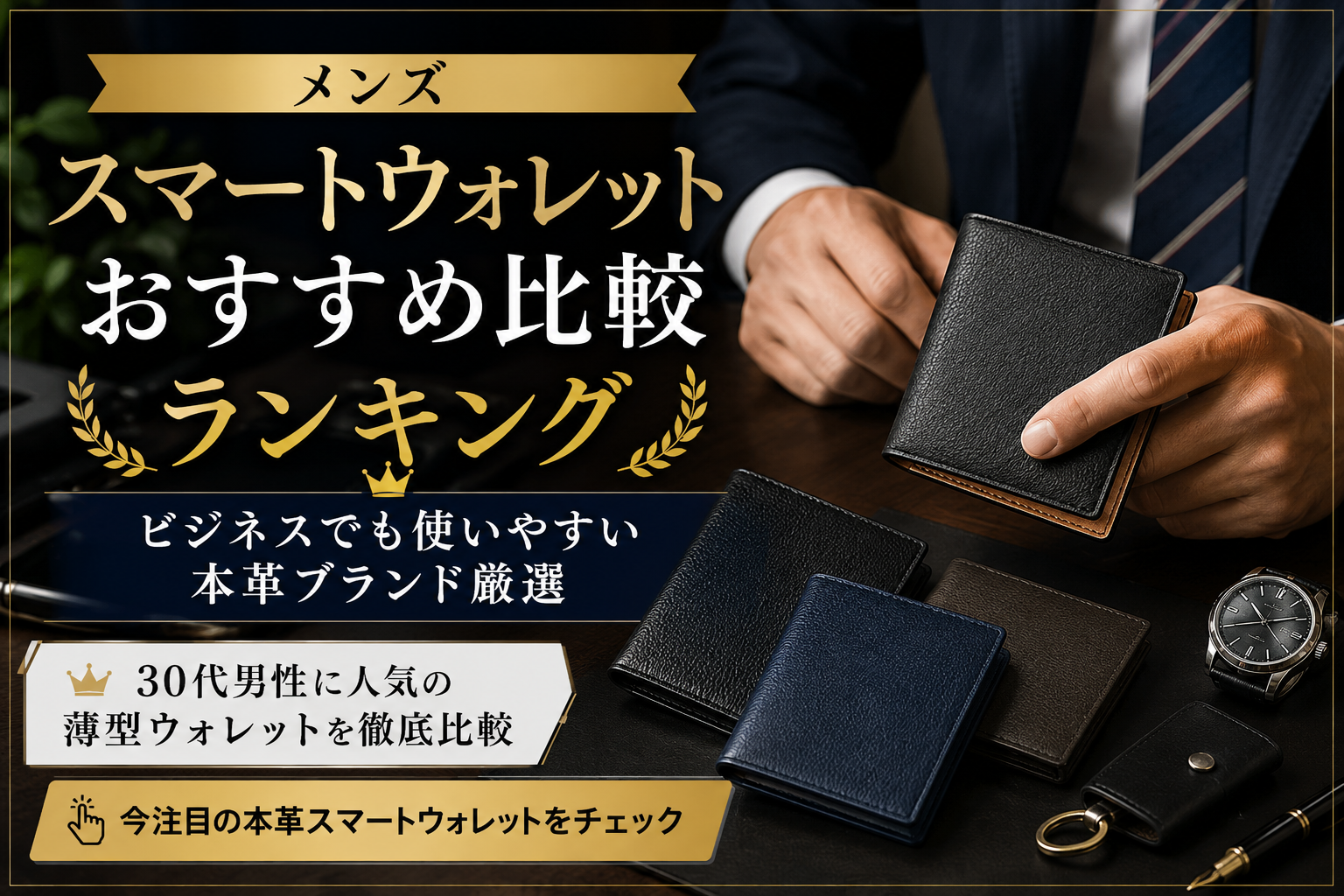 メンズスマートウォレットおすすめ比較ランキング｜ビジネスでも使いやすい本革ブランド厳選
